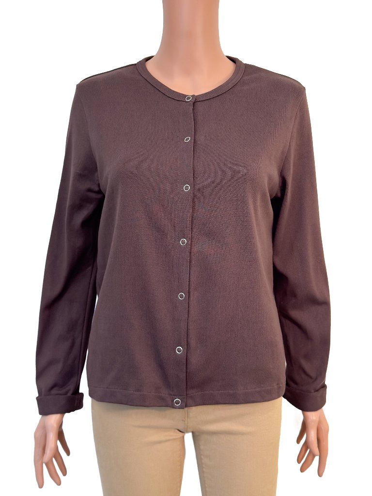 Nwt Muji Cotton Coarse Yarn Jersey Brown Cardigan Women’s Medium — image 2 of 8